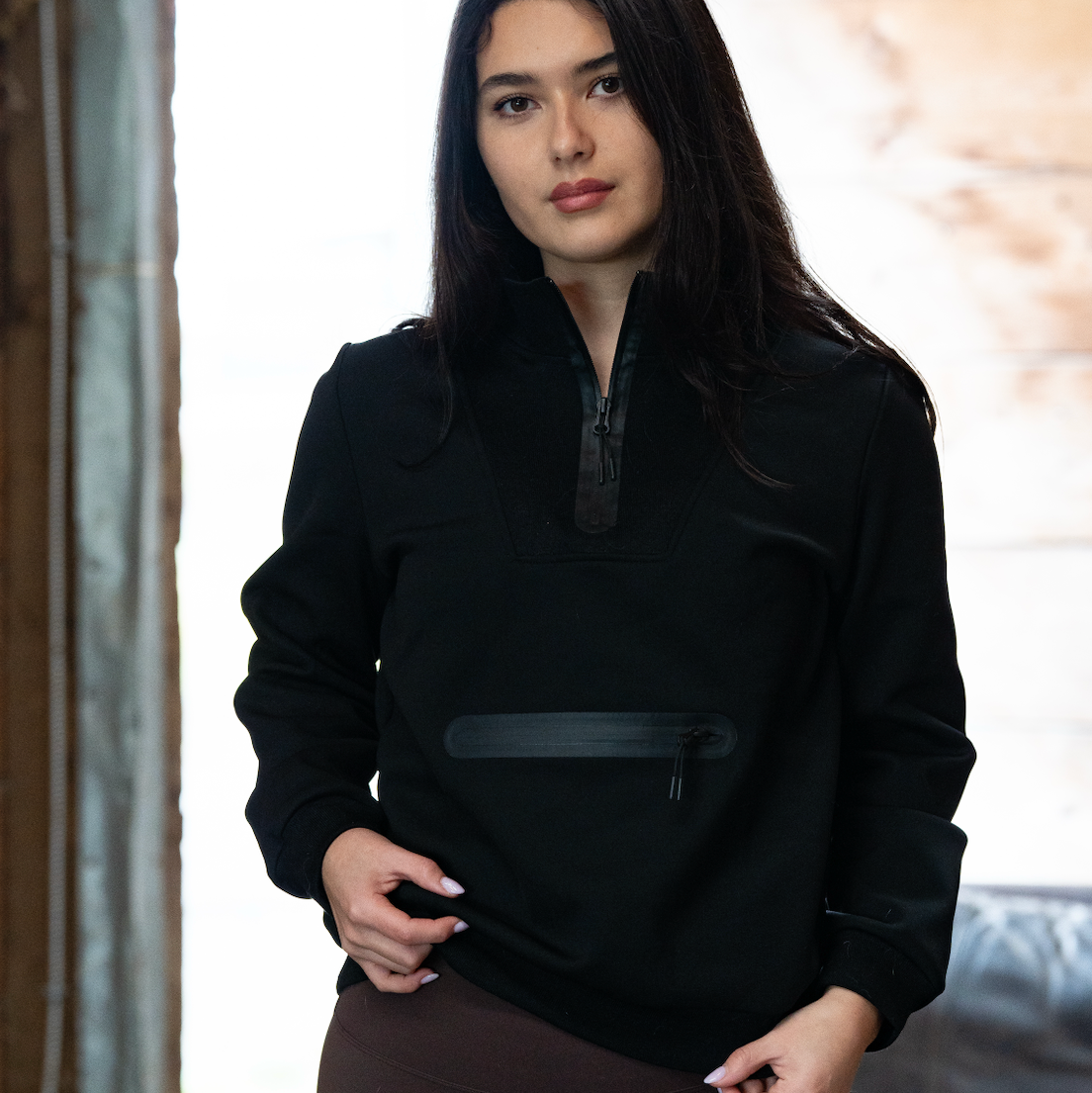 TECH FLEECE QUARTER ZIP - BLACK