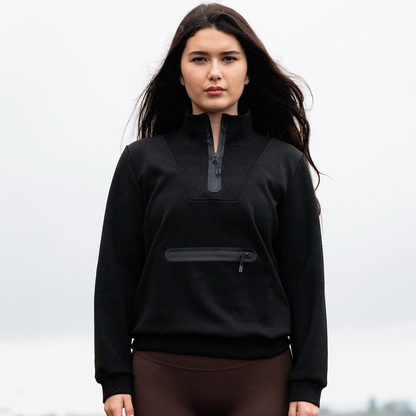 TECH FLEECE QUARTER ZIP - BLACK