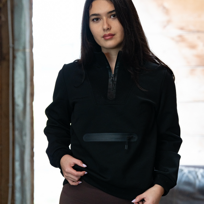 TECH FLEECE QUARTER ZIP - BLACK